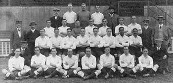 Tottenham Hotspur FC team before the War. Walter Tull is seated second from the right in the second row