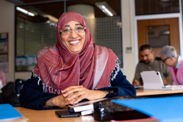 Smiling student