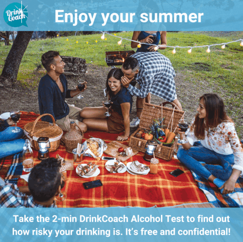 Enjoy your summer - take the 2 minute DrinkCoach Alcohol Test to find out how risky your drinking is. It's free and confidential.