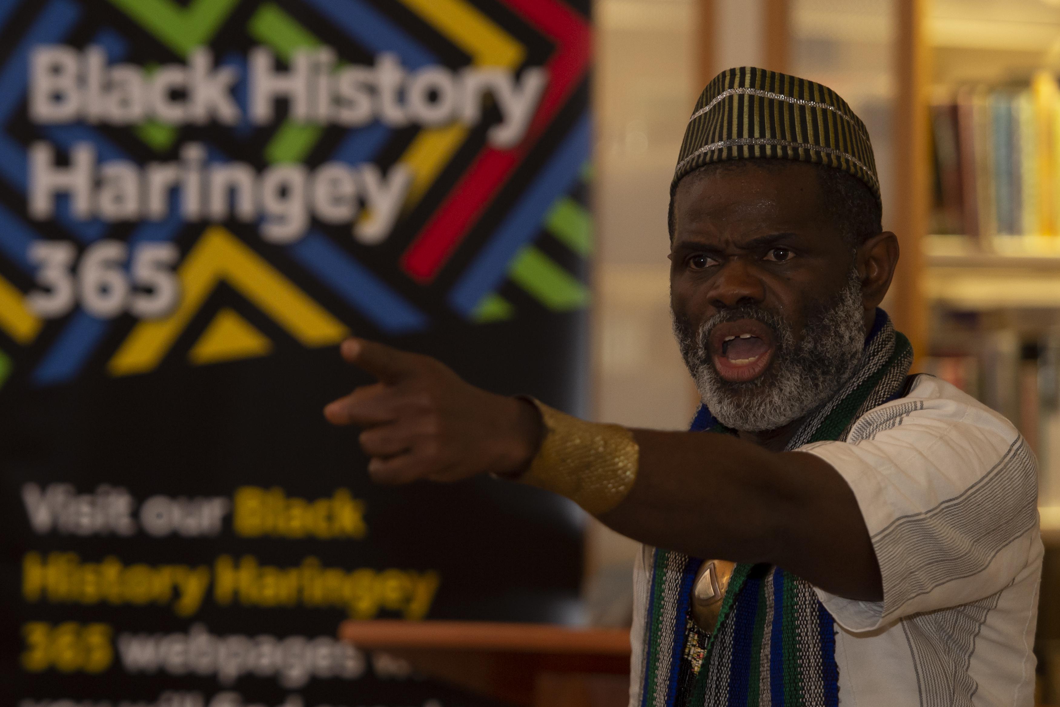 Usifu Jalloh performing at our Black History Haringey 365 launch event