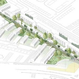 Tottenham Hale Green and Open Spaces Strategy - linear park with enhanced foot and cyclepath along Chesnut Road