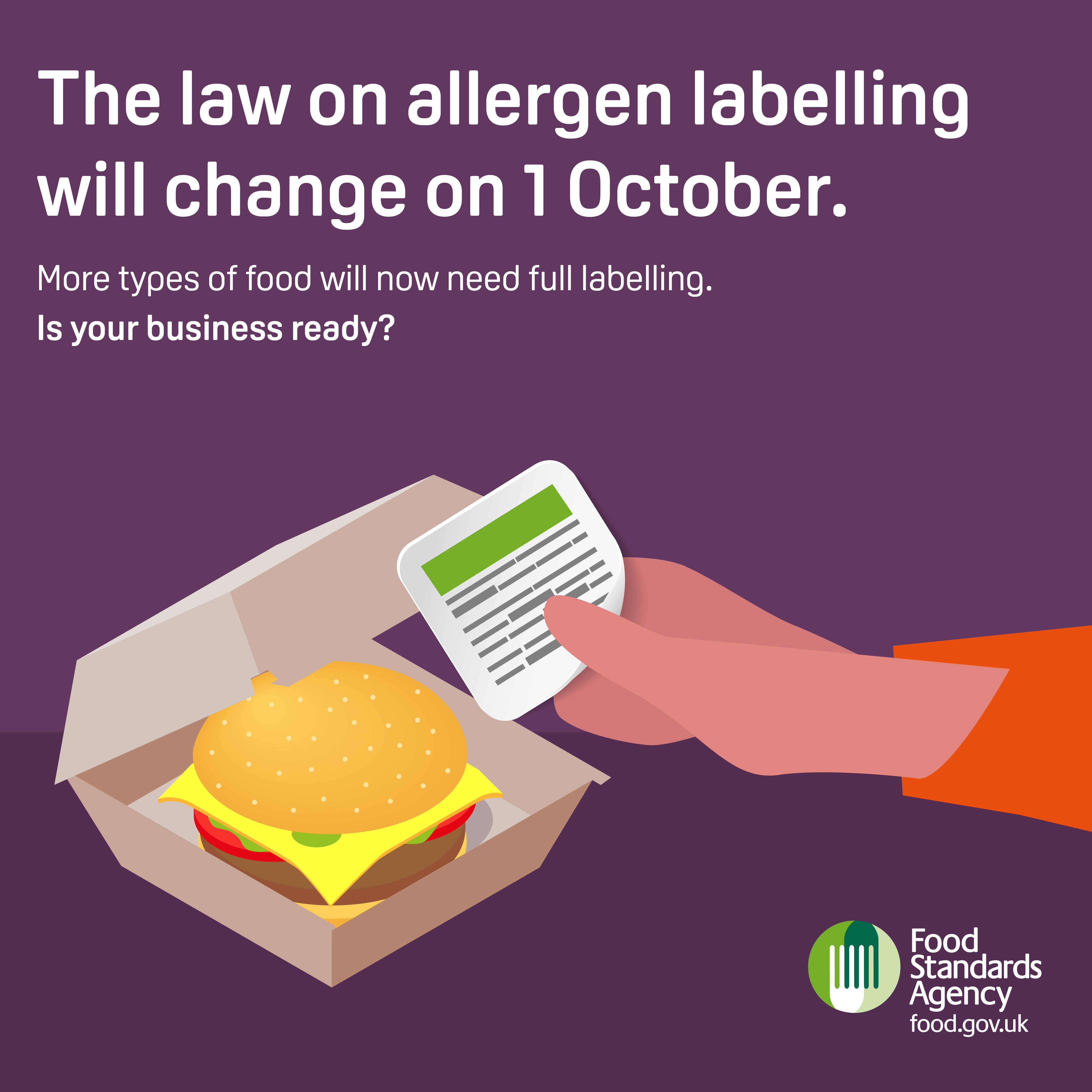 The law on allergen labelling will change 1 October 2021 - Burger