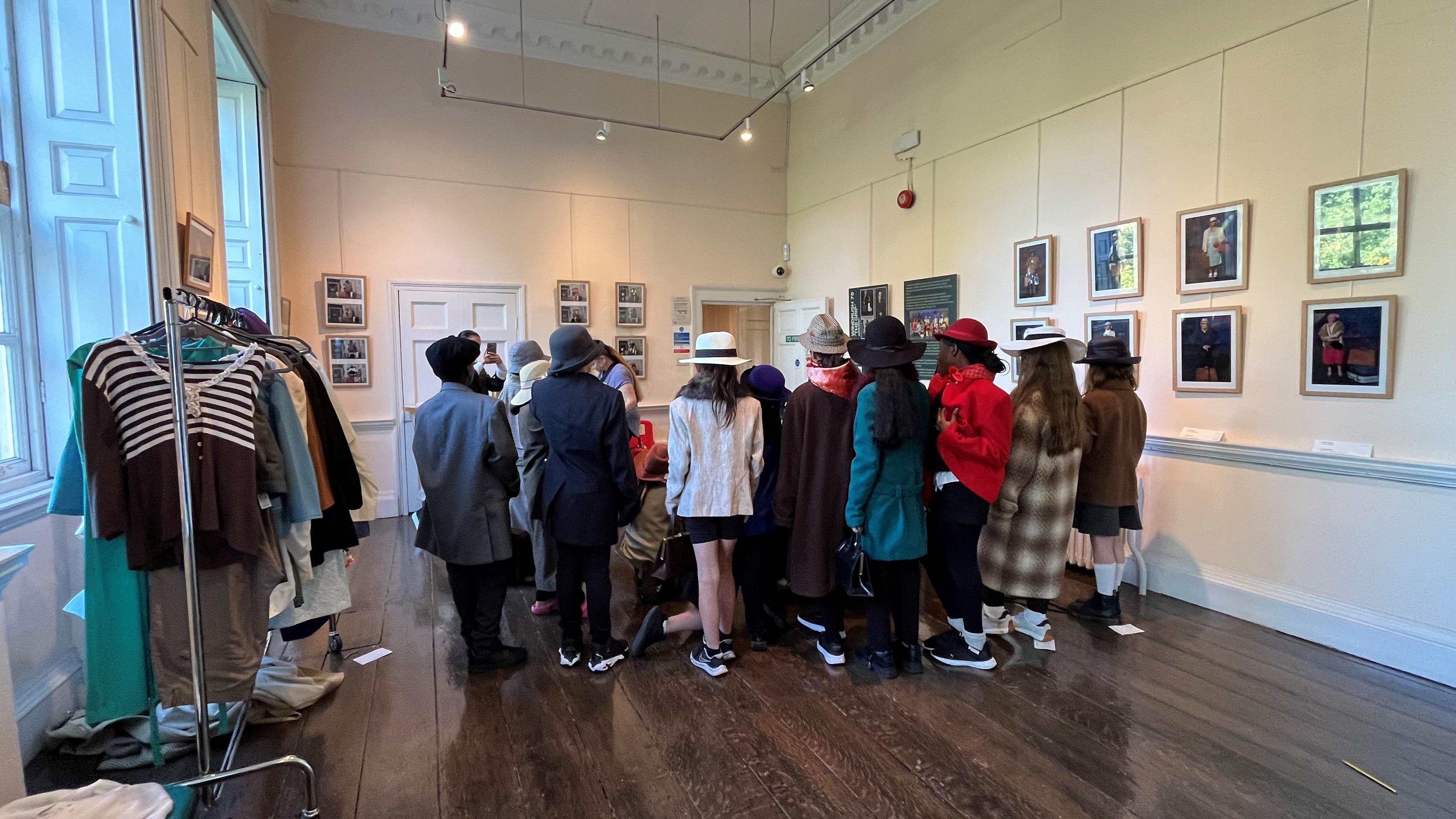 Schoolchildren at The Grip exhibition at Bruce Castle Museum