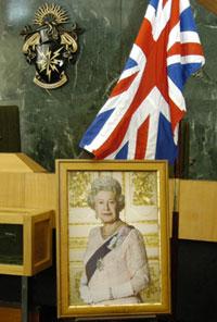 Queen Elizabeth II, the Union Jack and Haringey Crest