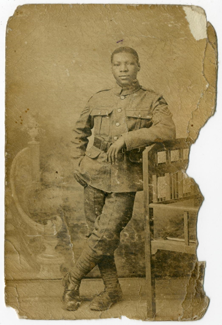 Sepia photograph of an unknown soldier