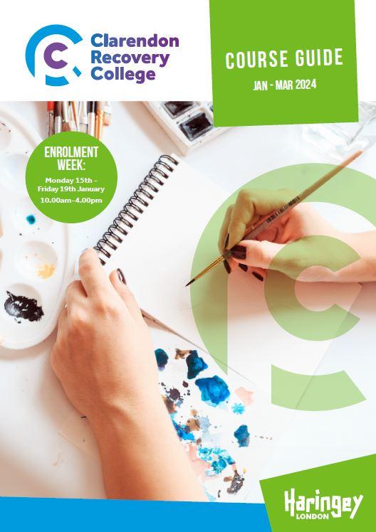 Clarendon Recovery College courses booklet cover - January - March 2024