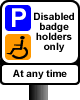 Disabled bay sign