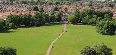 aerial view of Down Lane Park