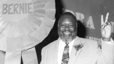 Bernie Grant at an election