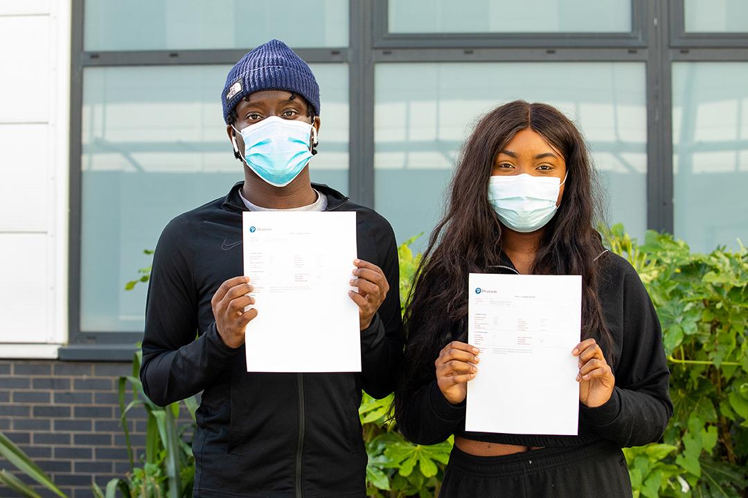 Nothing can mask the pride of these two Haringey Sixth Form pupils at their A-Level results