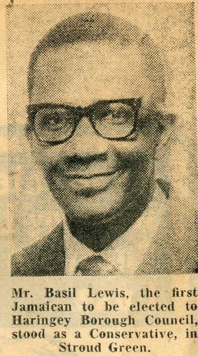 Basil Lewis, Haringey's first black councillor 1968