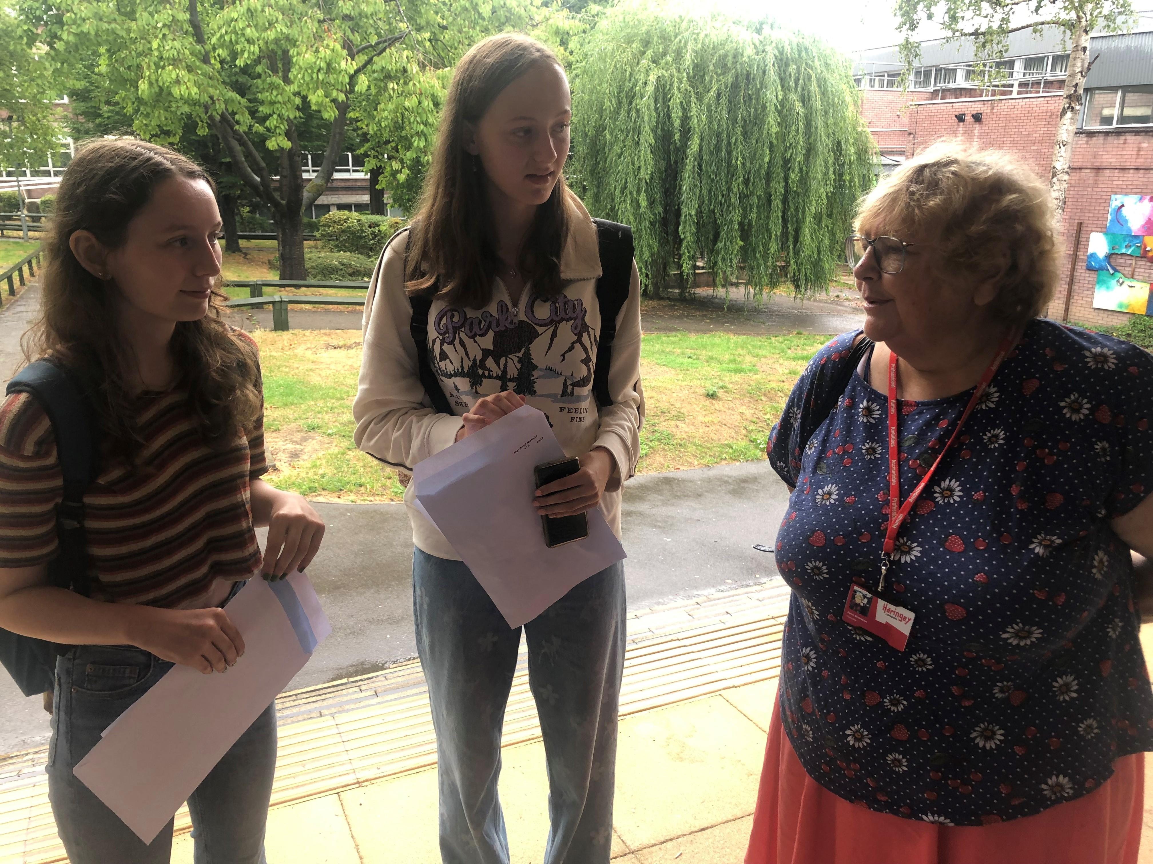 Our Cabinet Member for Children, Schools & Families, Cllr Zena Brabazon, with two pupils - Bonnie & Matilda - at Hornsey School for Girls.