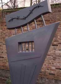 Sculpture by Claudia Holder and Paul Margetts in the Holocaust Memorial Garden, Bruce Castle, Tottenham.