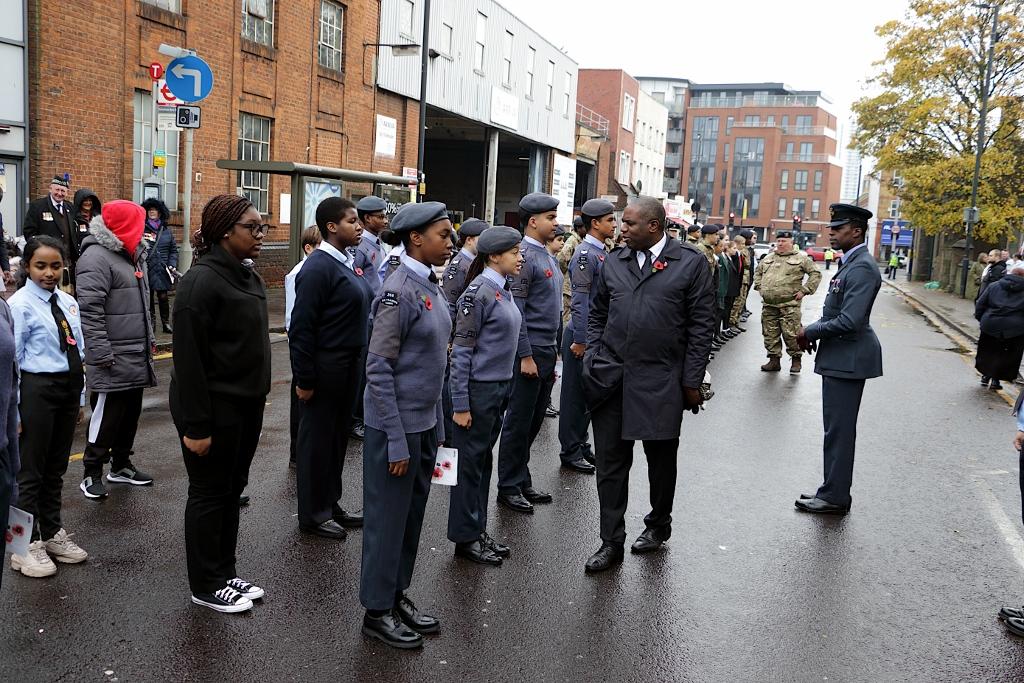 The pic is of David Lammy MP chatting to young cadets during the service of remembrance in Tottenham on Remembrance Sunday yesterday.