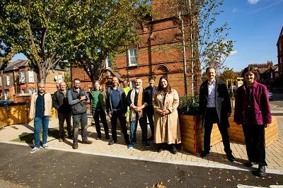 Cllrs, Grow N22 and staff from Noel Park primary at the new pocket park
