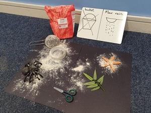 Objects with flour on them