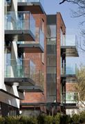 glass balconies at Trees Extra Care