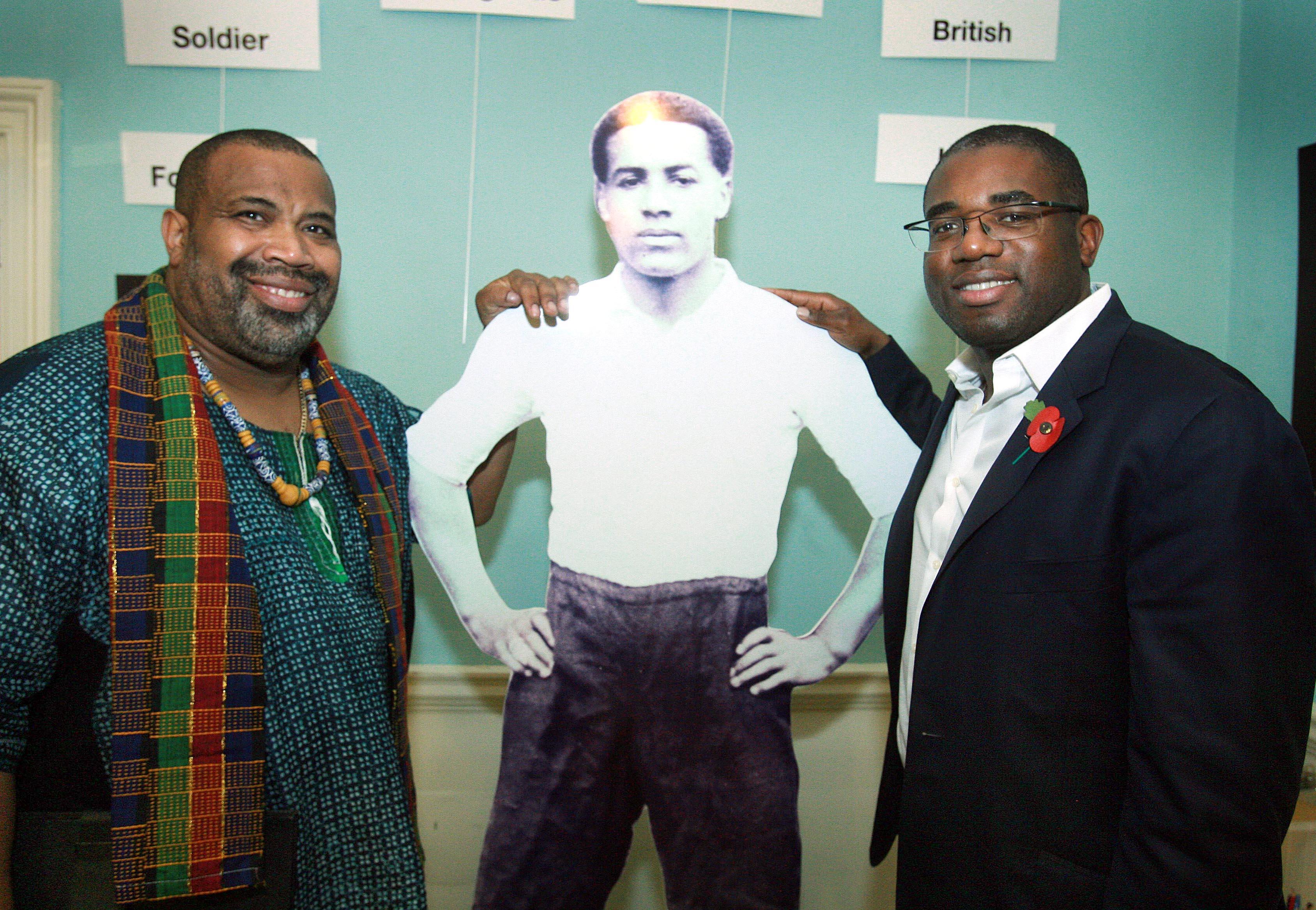 Walter Tull exhibition visited by David Lammy MP and Hesketh Benoit local community sports leader and activist