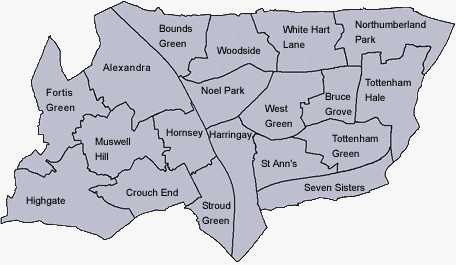 Ward map of Haringey