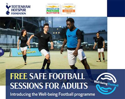 Free safe football sessions for adults - introducing the wellbeing football programme.